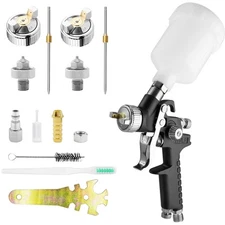 Mini HVLP Air Spray Gun with 0.8/1.0 mm Nozzles, Detail Repair Automotive Pai...