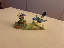 Vintage Crown Staffordshire Porcelain Blue Tit Bird By J.T.Jones Rare VGC (GA)
