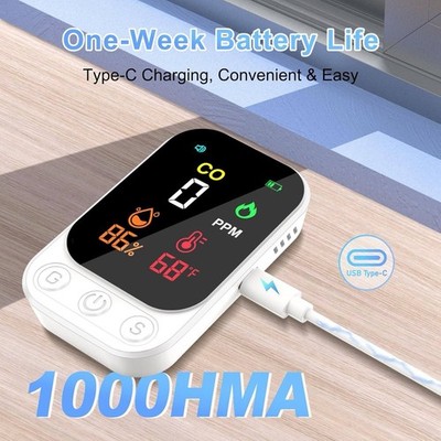 RealPlusCARBON MONOXIDE DETECTORPortable CO, Temperature & Humidity Monitor