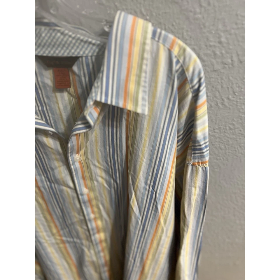 Camisa con botones NYNE manga larga a rayas talla 4XLT para hombre Foto 2 de 4