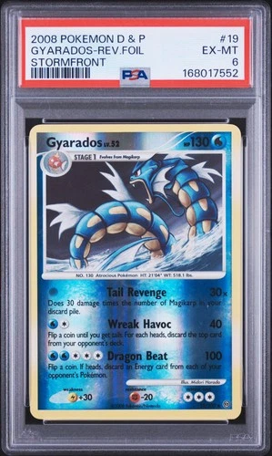 2008 POKEMON DIAMOND & PEARL STORMFRONT #19 GYARADOS-REVERSE FOIL PSA 6