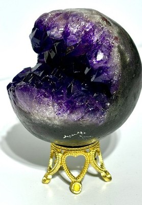 Amethyst Kristall Kugel Kugel Geode wunderschön lila Unikat Naturstein + Ständer
