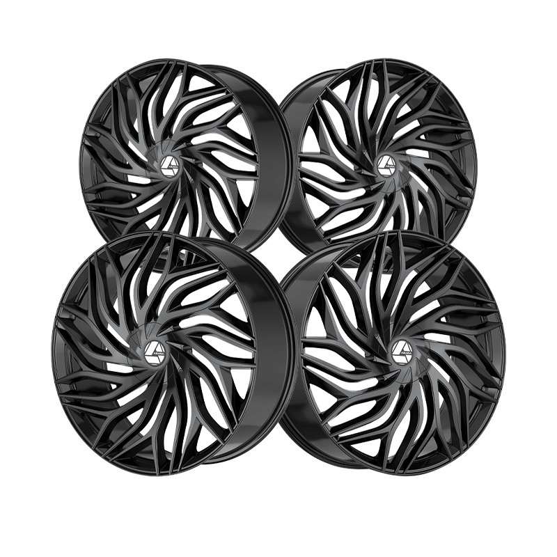 1 X Azara AZA-537 Gloss Black 28X9.5 Blank 78.1 Hub 15 Offset