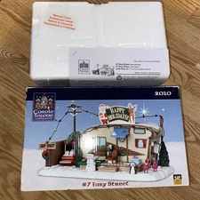 2010 LEMAX Carole Towne #7 Easy Street CAMPER RARE Works w/ Cord & Original Box