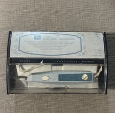Vintage Sears Electric Sewing Scissors 3 Speed Blue, Tested