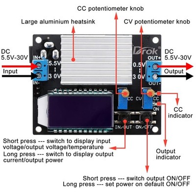 High Power Buck Boost Converter Board with LCD Display