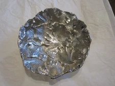 Michael Aram Botanical Gingko Leaf 6.25” Nut Biomorphic Dish Aluminum Signed NR