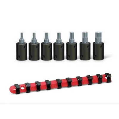 Wright Tool 362 3/8'' Drive 7-Piece Impact Hex Bit Socket Set On Clip Rail