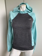 Women s size XS teal/gray Under Armour hoodie sweatshirt pullover long sleeve