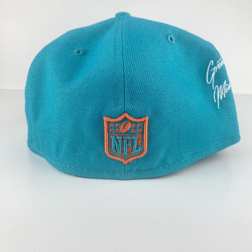 New Era Miami Dolphins Fitted Cap 7 1/4 Embroidered Beach Pattern - Picture 3 of 7