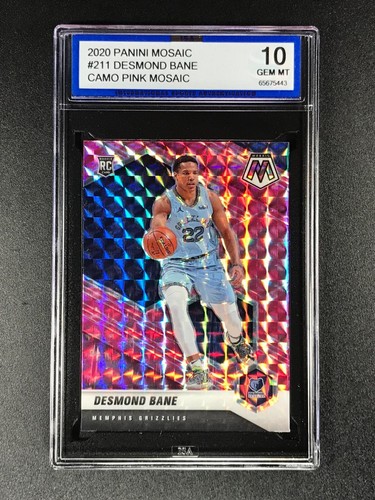 DESMOND BANE 2020 PANINI MOSAIC 211 CAMO PINK PRIZM ROOKIE RC ISA 