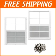 Water-Resistant Aluminum Shed Windows - 2 Pack, Easy Install, Multi-Use Design