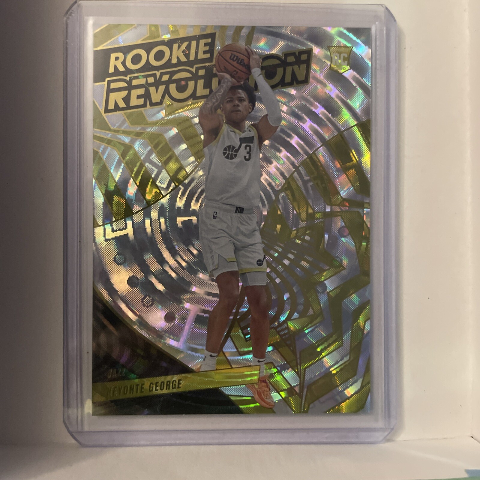 Keyonte George Rookie Card SP 2023-24 Panini Revolution Rookies Fractal #118