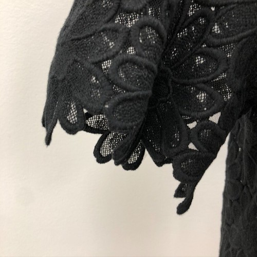 Dolce&Gabbana Eyelet Lace Blouse Shirt Womens 40 Small Black Short Sleeve - Picture 4 of 15