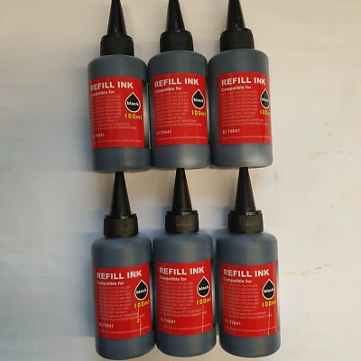6 XXL 100 ml Black Tinte für EPSON ET-4500/ ET-L100/ET L110/ET L1300/L200/ L210