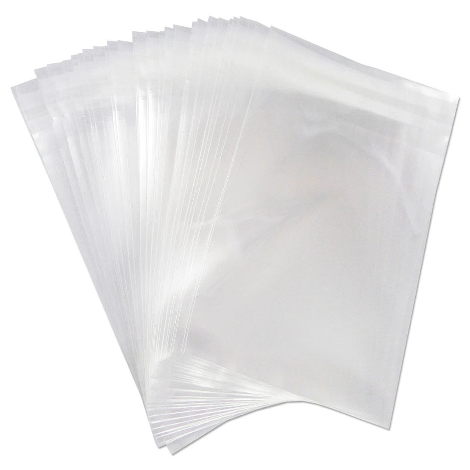 Cellophane Bags Self Seal, Clear Cello Display Sizes for Cards, Wax Melts, Gifts
