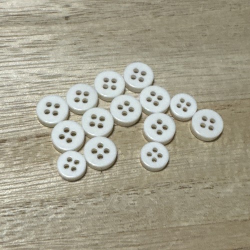 Set of 14 White 4-Hole Replacement Buttons for a Nicole Miller LS Shirt - Picture 7 of 7