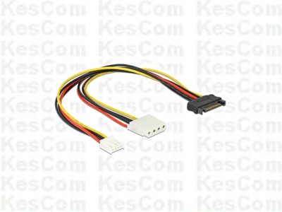 Delock 65227 Adapter SATA auf Molex mit Floppy   30 cm