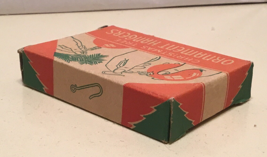 Vintage 1950s Christmas Tree Ornament Hangers Hooks In Box National
