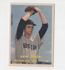 DAVE SISLER 1957 TOPPS BASEBALL #56 BOSTON RED SOX PITCHER  VINTAGE BASE CARD