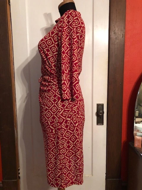 UNDERCOVER Abito vintage Y2K Victoria's Secret rosso scuro taupe finto avvolgente taglia L