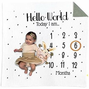 Organic Baby Monthly Milestone Blanket Double Sided ...