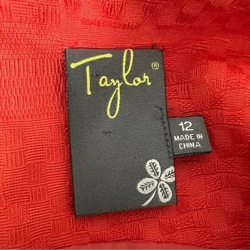 Taylor Womens Orange Sleeveless Dress Cotton Ruffle Front Gold Buttons size 12 - Picture 9 of 10