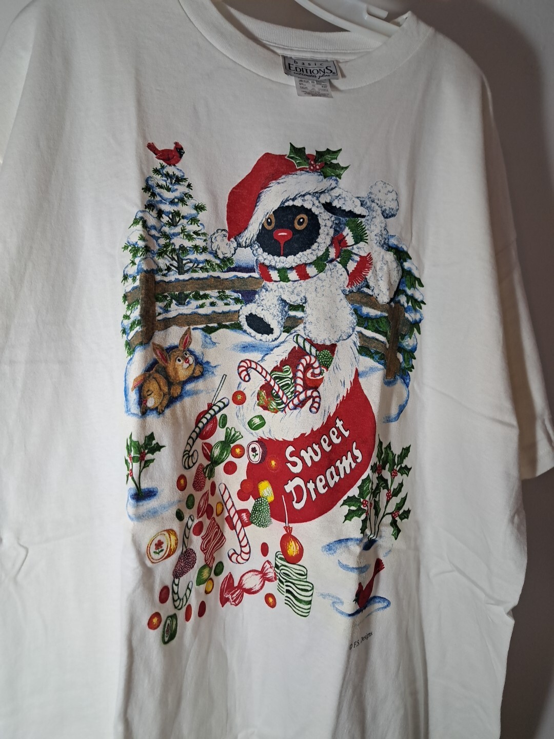 Basic Editions Intermates White Christmas Sweat D… - image 2