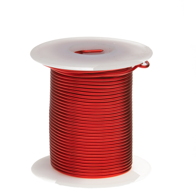 20 AWG Gauge Enameled Copper Magnet Wire 2 oz 40' Length 0.0331" 155C Red