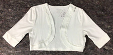 Girls Lightweight White Cotton Cardigan Jacket Ruffle Children's Place Size 14