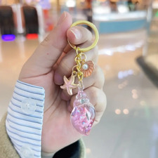  Seashell Pendant Keychain Accessory Beach Seashell Pendant Keychain Pink