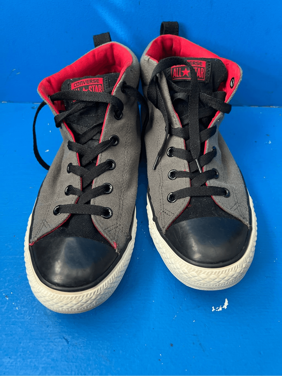 Vintage Converse Chuck Taylor All Star Gray/Black/Red Canvas 