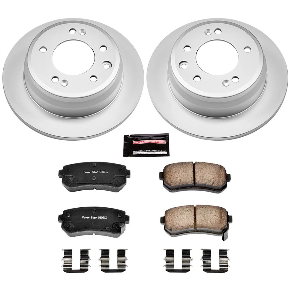 Juego de 2 ruedas traseras CRK6093 Powerstop discos de freno y pastillas traseras para Kia Sportage Foto 3 de 3