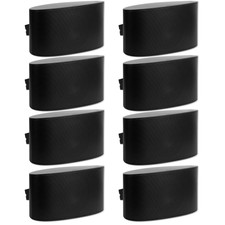 Nuvo Nv6od6bk Outdoor Stereo Speakers, Black - 4 Pairs, 8 Speakers