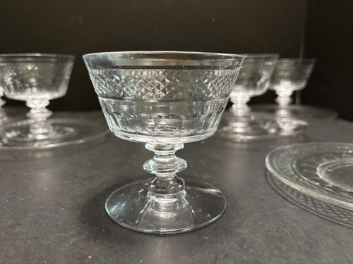6 Morgantown Glas Kräuter + Untertassen 7685 1-2-8 Vintage Kreuz & Platte - Bild 9 von 15