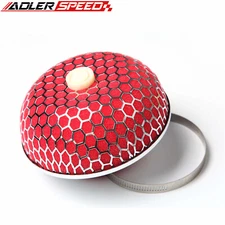3.5" inch Red Mushroom Washable High Flow Mesh Cold Air Intake Filter US STOCK 