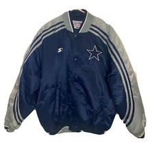 Vintage Starter Dallas Cowboys NFL Pro Line Bomber Button Jacket Size XL