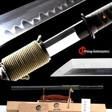 Espada recta ninja japonesa afilada lista para la batalla Ninja de acero templado T10 de arcilla