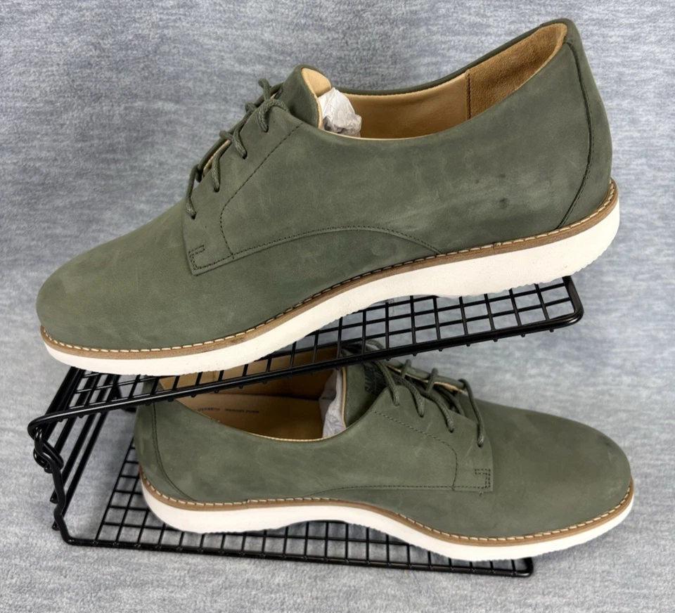 Sapato Oxford Feminino Samuel Hubbard Free 9,5 M Verde Sálvia Nubuck Conforto Atlético - Imagem 3 de 4