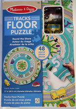 Melissa  Doug Kids Tracks Floor Puzzle 48 Pieces Around The Shore Theme 27" Dia