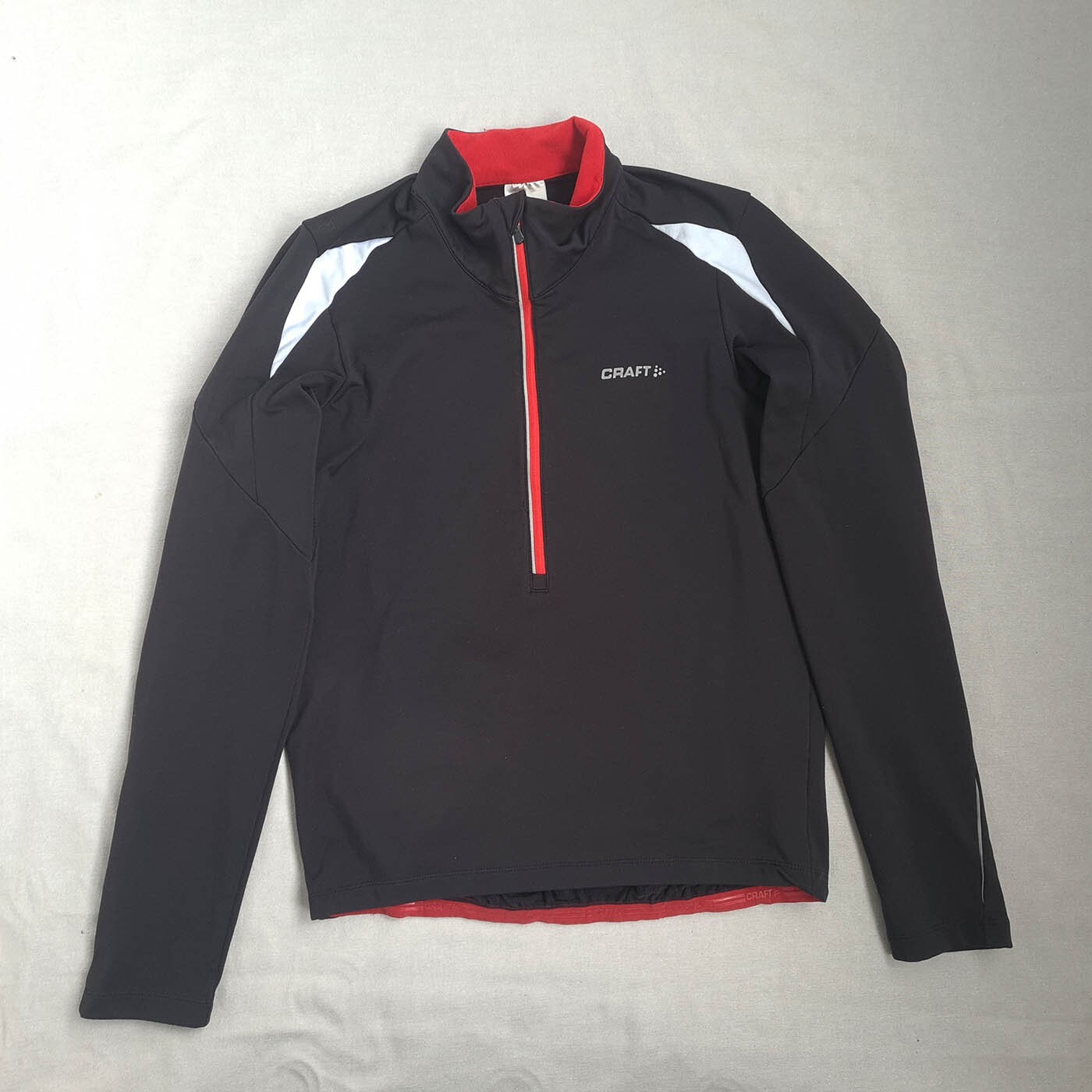 Camiseta de ciclismo térmica CRAFT para hombre talla L forrada de lana 1/2 cremallera para clima frío