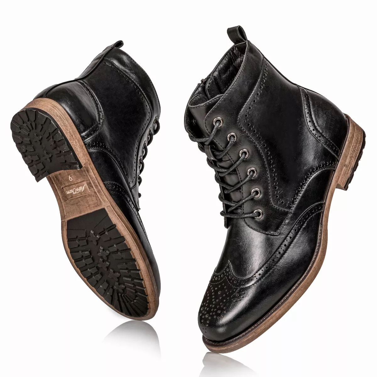 Black wingtip hot sale dress boots