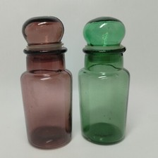 Vintage Apothecary Colored Glass Bottles