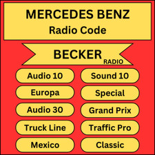 Codice Sblocco per MERCEDES BENZ BECKER SPECIAL-TRUCKLINE-MESSICO-TRAFFIC Codice Radio