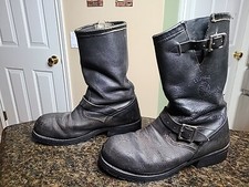 Chippewa Engineer Boots Black Steel Toe NEW  DOUBLE H SOLES Men's 9D Vintage