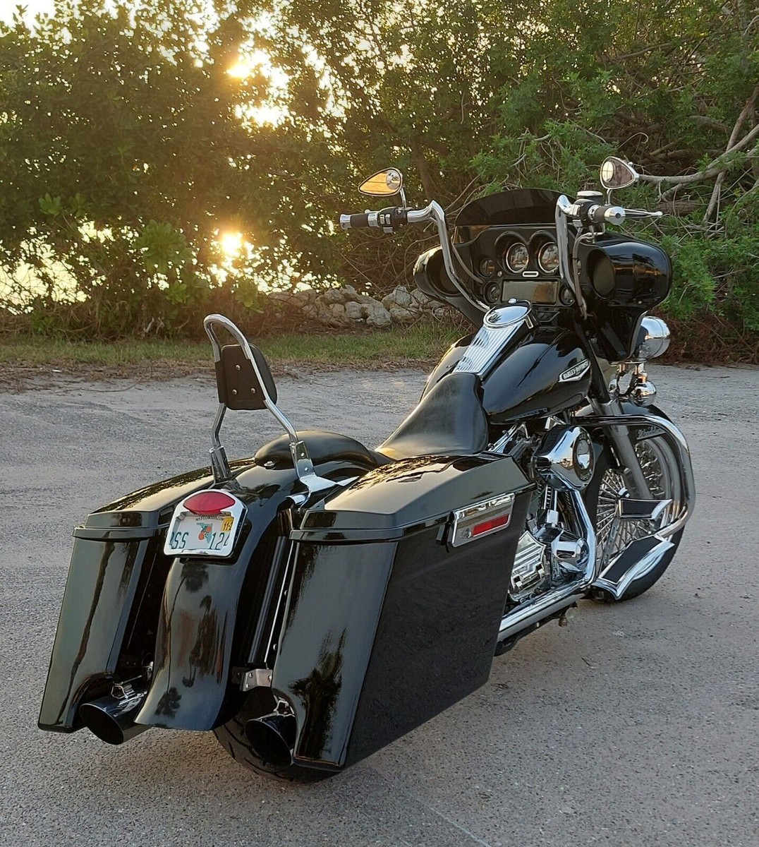 【送料込】サイズ48（L〜XL相当）柔らか本革　HARLEY-DAVIDSON Fat Ass Wide Width Extended Stretched Hard Saddlebags For Harley