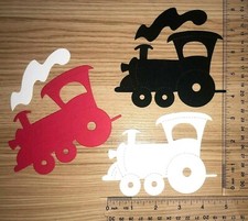 10 TRAIN 2 cardstock paper die cut embellishments