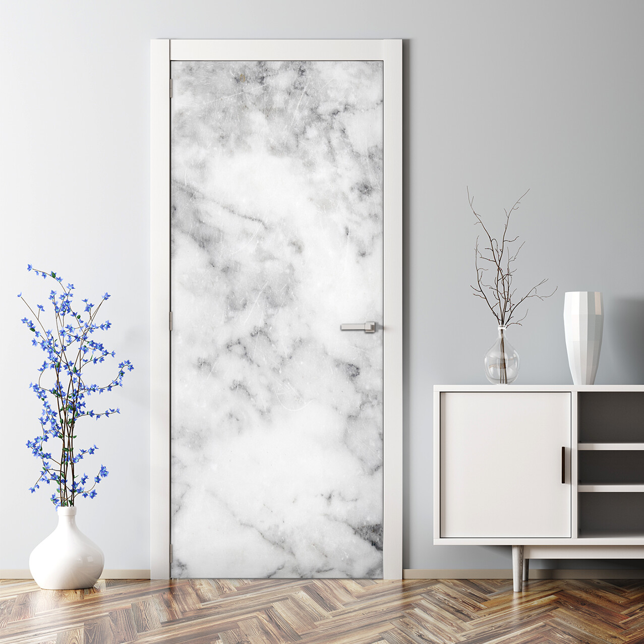 Marble Bubble Free Door sticker white Decal Reusable self adhesive peel & stick