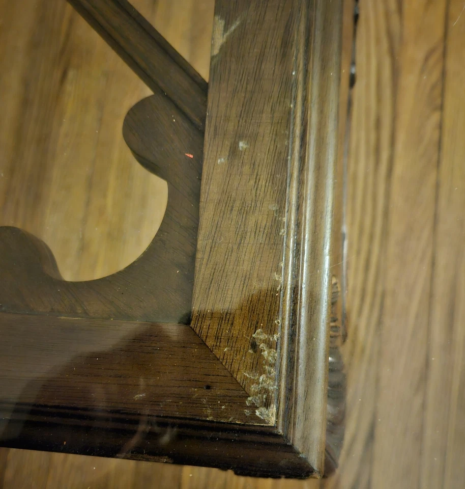 Mesa de centro vintage Hollywood Regency Lattice con tapa de vidrio personalizada Foto 4 de 4