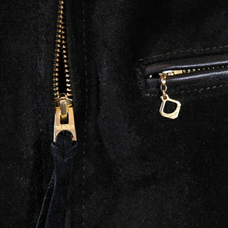 Y'2 Leather Steer Suede Single Biker Jacket Black Size 44 Made in Japan NEW - Image 4 of 4